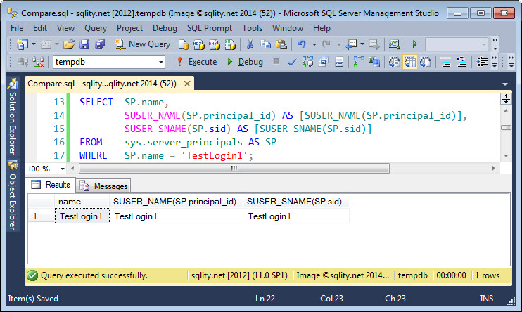 SUSER_NAME() and SUSER_SNAME() with Parameters