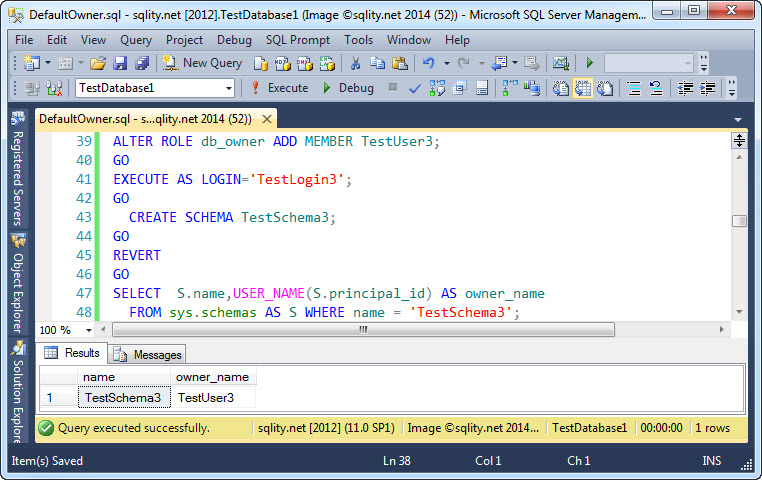 Default Owner for a SCHEMA created by a member of the db_owner fixed database role.