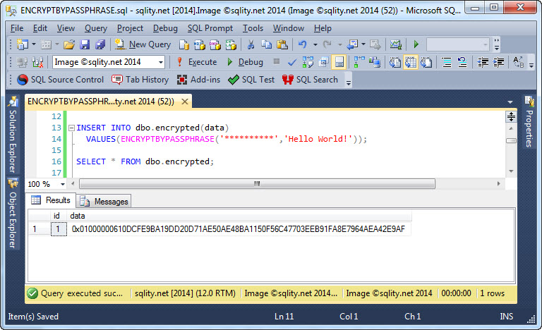 How to Encrypt a Column with a Passphrase http://bit.ly/1sFDo6B A quick and dirty way of encryption in #SqlServer. #SqlBlog #security